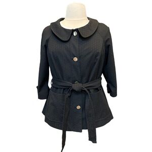 Lane‎ Bryant Womens Black 3/4 Sleeve Jacket with Belt Size 20
